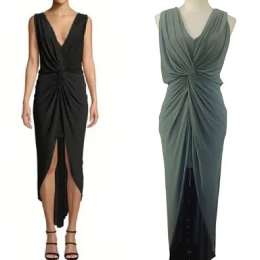 Misa Elegant Olive Green Dress
